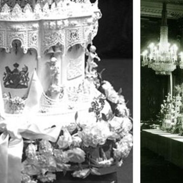 Garland-around-EII-wedding-cake-1947-created-by-Sheila-Macqueen